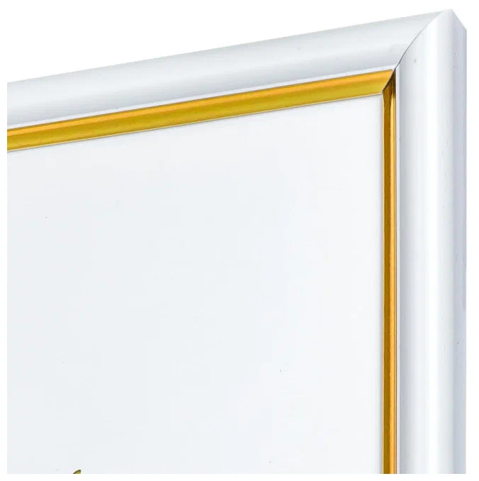 Фоторамка А4 белая с золотом